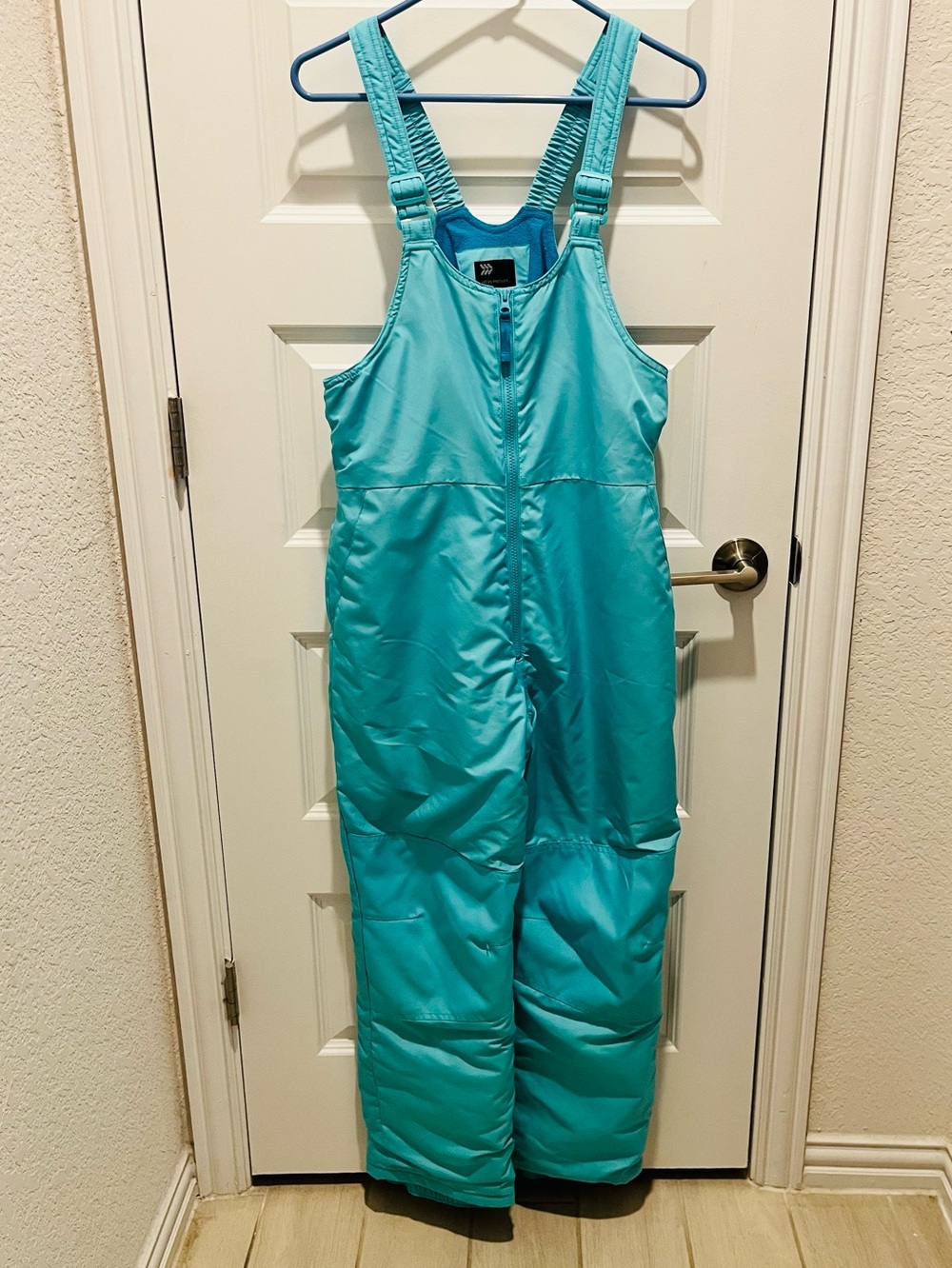 Kids Bright Teal Snow Bib Pants size 14/16
